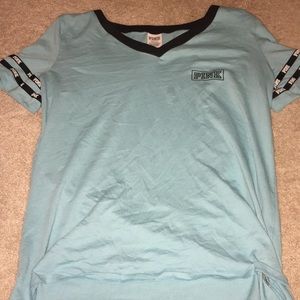 Pink v-neck short sleeve